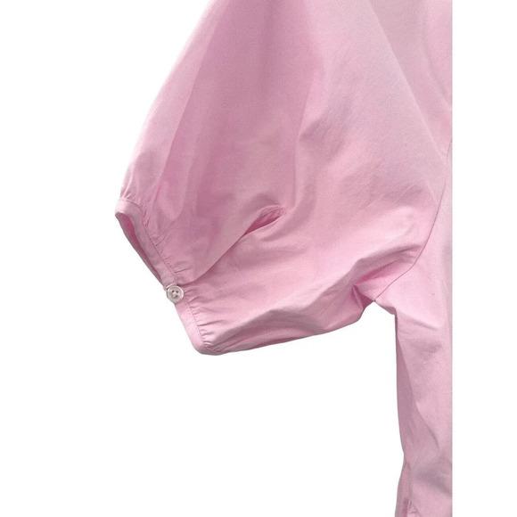 Hill House The Francesca Top Peplum Puff Sleeve Ballerina Pink Size Small NWT - Picture 7 of 10